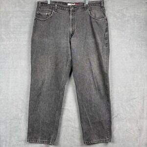 Levi Strauss Signature 545 Loose Fit Jeans Mens 40x28 Black Straight Orange Tab